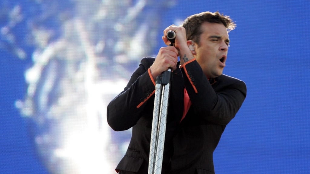 Robbie Williams  at Croke Park in June 2006. Photograph: Cyril Byrne