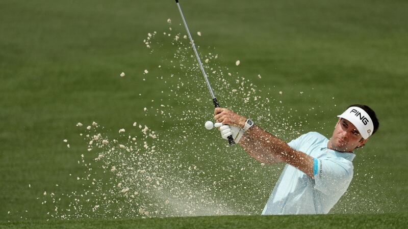 Bubba Watson  plays a shot from a bunker during the  2018 Masters Tournament  in Augusta, Georgia. Photograph: Patrick Smith/Getty Images
