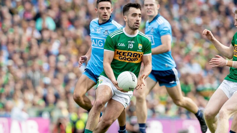 Kerry’s Jack Sherwood in the drawn game. Photograph: Inpho/Morgan Treacy