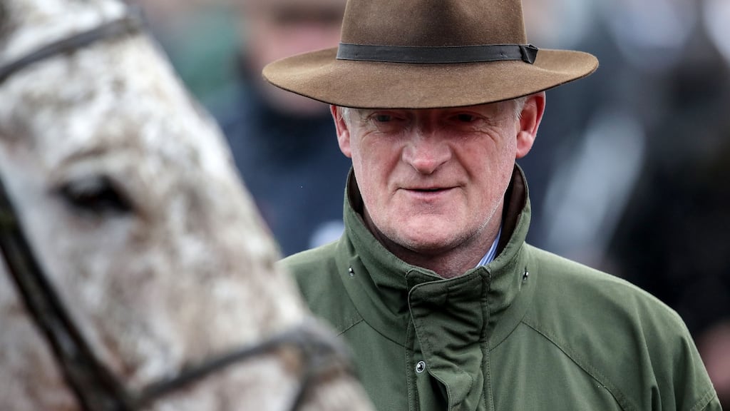 Willie Mullins’ horse Up For Review died during the Grand National on Saturday. Photo: Inpho