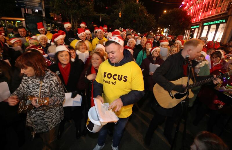 Dave Kilcoyne busy with the collection box. Photograph: Dan Sheridan/Inpho