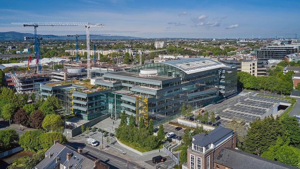 A view of Meta's campus in Ballsbridge, Dublin 4, where Blackstone purchased 31,536sq m of office space across the four existing blocks last year.