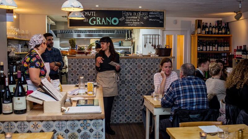 Customers enjoy a meal at Italian eaterie Grano restaurant in Stoneybatter. Photograph: James Forde/The Irish Times