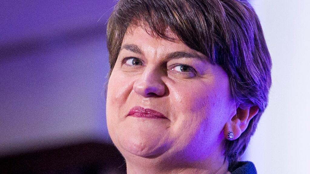 The North’s First Minister Arlene Foster: announced details of the investment by HighWire Press on their investment mission to the United States. Photograph: Liam McBurney/PA Wire