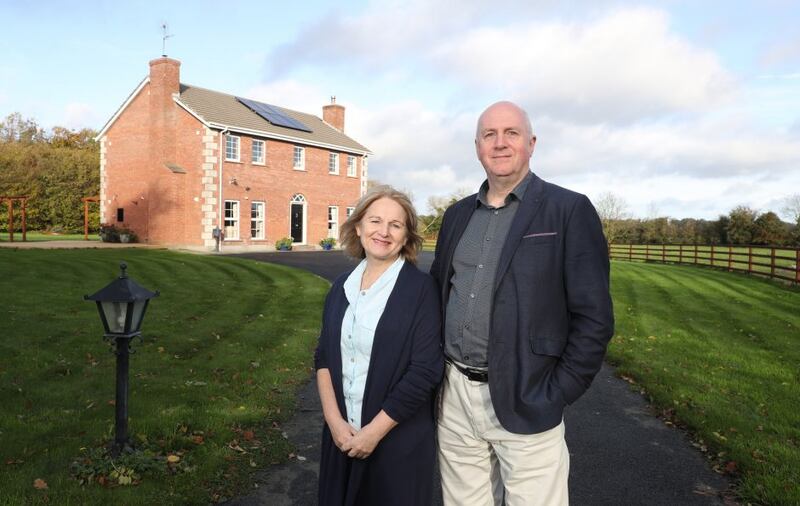 Aileen and Neil Walker outside their home in Ballyboughal, Co Dublin. Picture Jason Clarke Photo for renewable energy supplemen