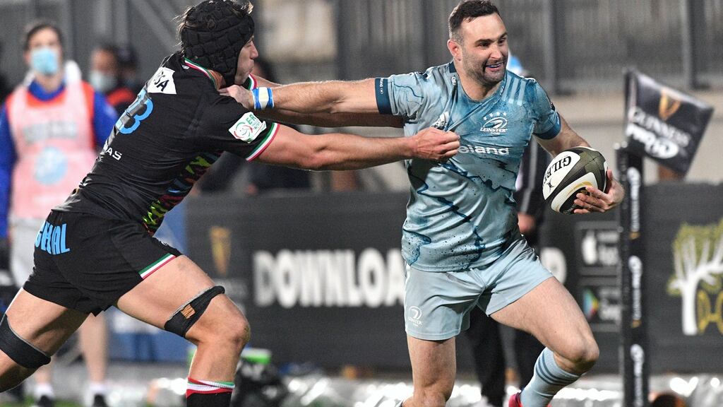 Dave Kearney scored a hat-trick as Leinster swept past Zebre. Photograph: Luca Sighinolfi/Inpho
