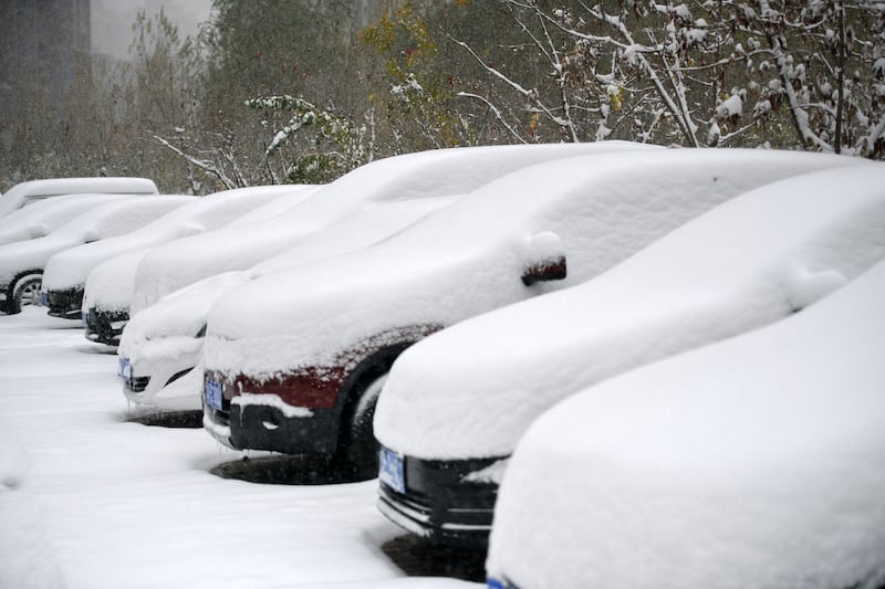Driving an EV on snow is like driving any other car – select a winter- or eco-driving mode, and go carefully. Photograph: AFP/Getty Images