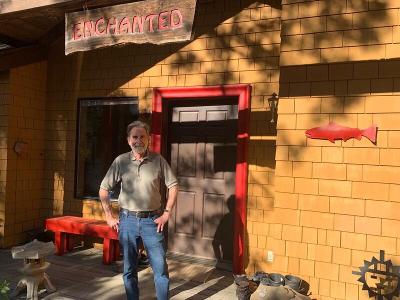 David Belk at his home, Enchanted, at Anchor Bay on central California’s Pacific coast. Photograph: Peter Murtagh