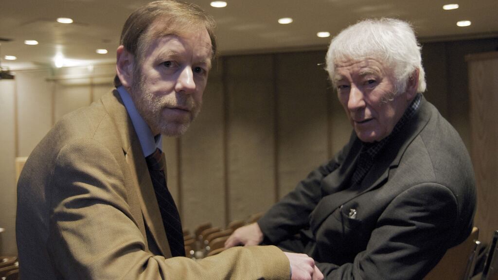 Dennis O’Driscoll and Seamus Heaney. Photograph: Karl Smyth