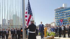 Kerry presides over raising of flag at US embassy in Cuba