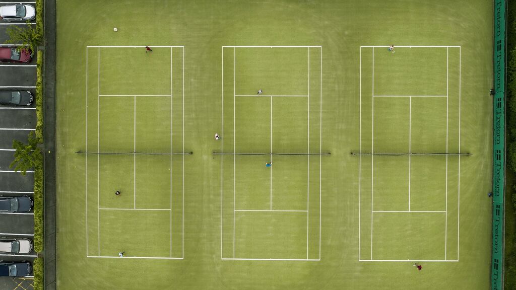 A view of people playing tennis at Greystones Tennis Club on Monday. Photograph: Stephen Heaney/Inpho