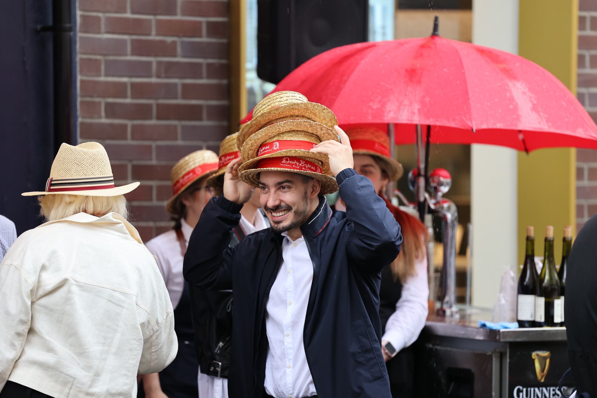 People take part in the Bloomsday festivities at Davy Byrne’s pub. Photograph: Nick Bradshaw/The Irish Times