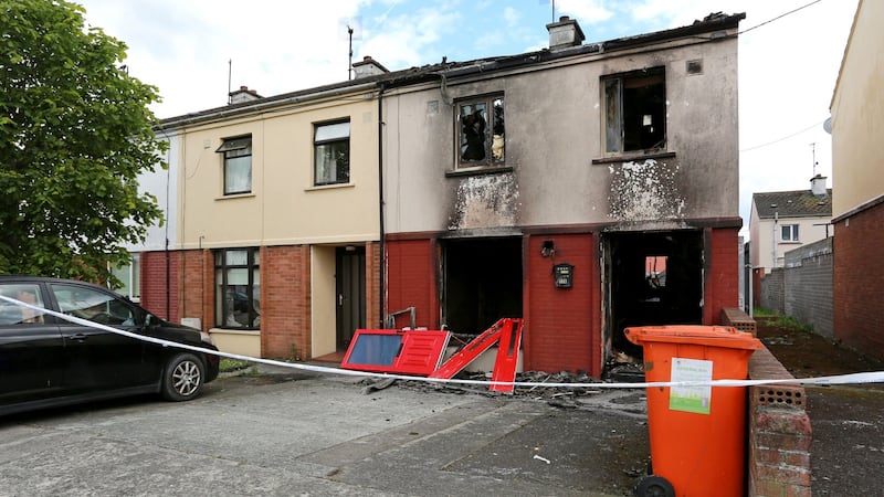 A burnt-out house in Drogheda’s Moneymore estate following a petrol-bombing incident.