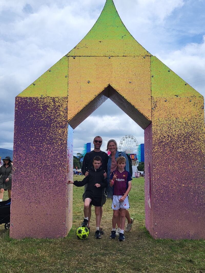 Joanne Hunt and her family at Kaleidoscope