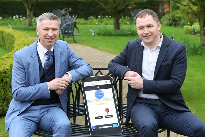 Colm Kiernan and Dean Gammell of My Farewell Wishes, representing LEO Cavan. Photograph: Martina Regan