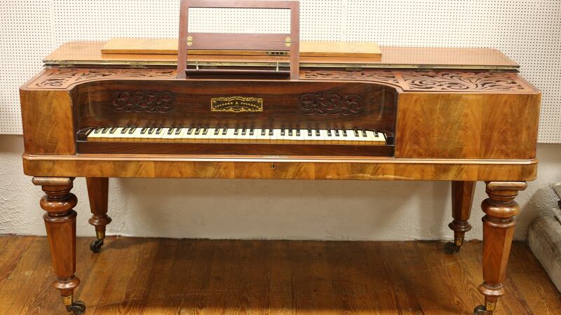 Victorian mahogany spinet by Collard and Collard, €100-€200, Mullen’s of Laurel Park