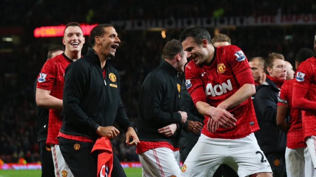 Rio Ferdinand believes Manchester United team-mate Robin van Persie should have been named PFA Player of the Year. Photograph: Alex Livesey/Getty Images