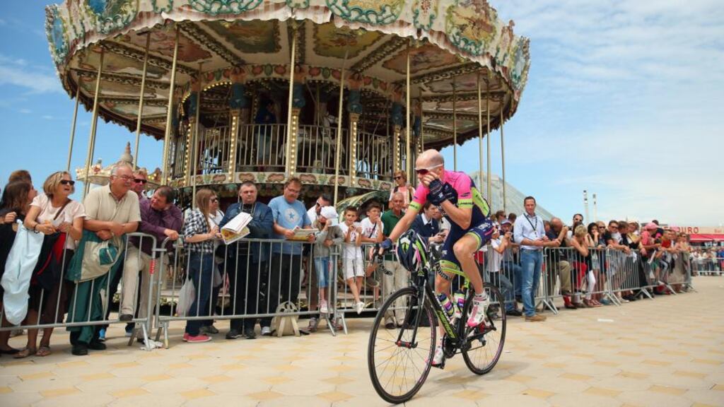 Christopher Horner of the USA and Lampre-Merida on the fourth stage of the 2014 Tour de France, a 163km stage between Le Touquet-Paris-Plage and Lille, Photograph: Bryn Lennon/Getty Images
