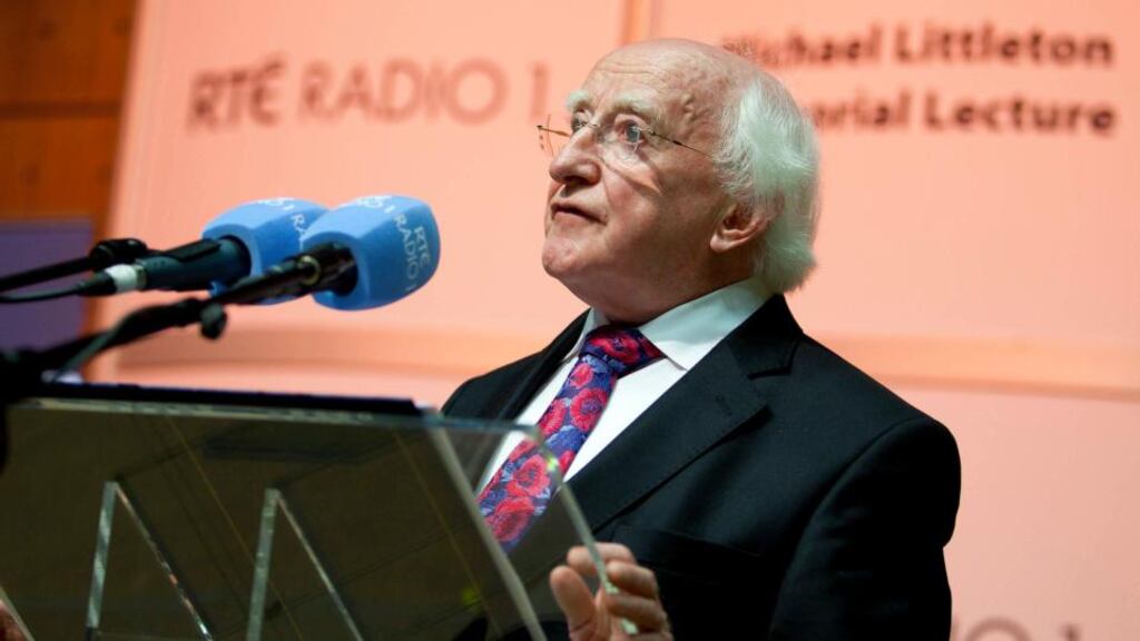 President Michael D Higgins said: ‘Knowledge of history allows us to debunk myths and challenge inaccuracies as well as expose deliberate amnesia or invented versions of the past.’ Phototograph: Peter Houlihan