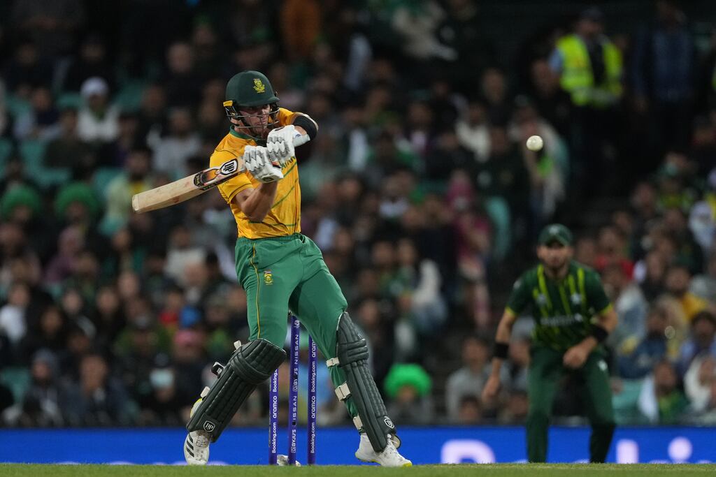 Tristan Stubbs made his first ODI international century in South Africa's victory over Ireland in the second ODI in Abu Dhabi on Friday. Photograph: Isuru Sameera Peiris/Gallo Images/Getty Images