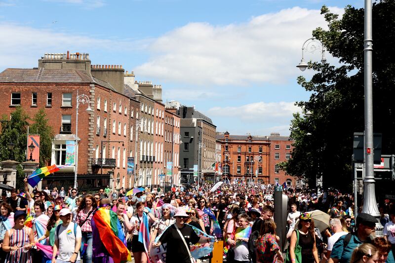 Pride parade making its way through Dublin last year. Photograph: Sam Boal/Rollingnews.ie