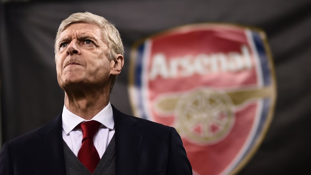 Arsenal manager Arsene Wenger will know that the Europa League is his team’s best chance at qualifying for next year’s Champions League. Photograph: Getty Images