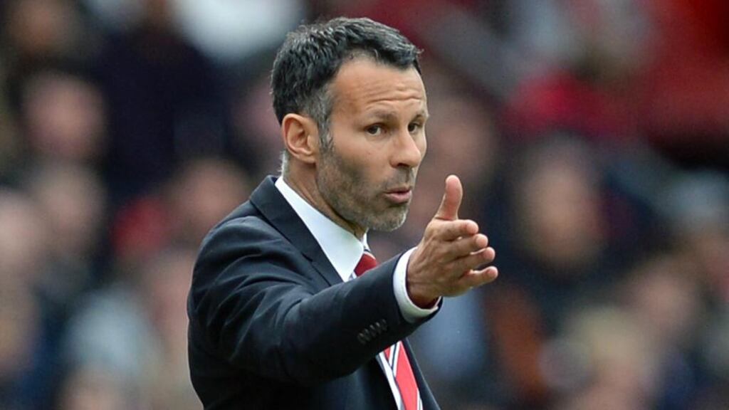 Manchester United’s manager Ryan Giggs during the 4-0 win over Norwich City at Old Trafford. Photograph: Nigel Roddis / Reuters