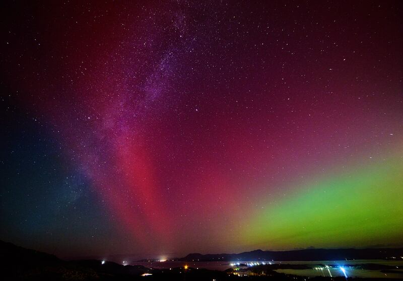 The Northern Lights above Bantry Bay, Co. Cork last night.
Photograph: Miki Barlok