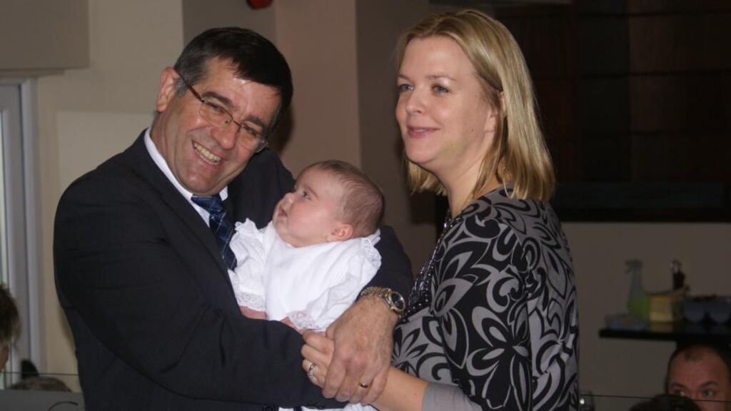 Sharon and Brian Thompson with their baby, Victoria, who died of a rare disorder when she was nine months old