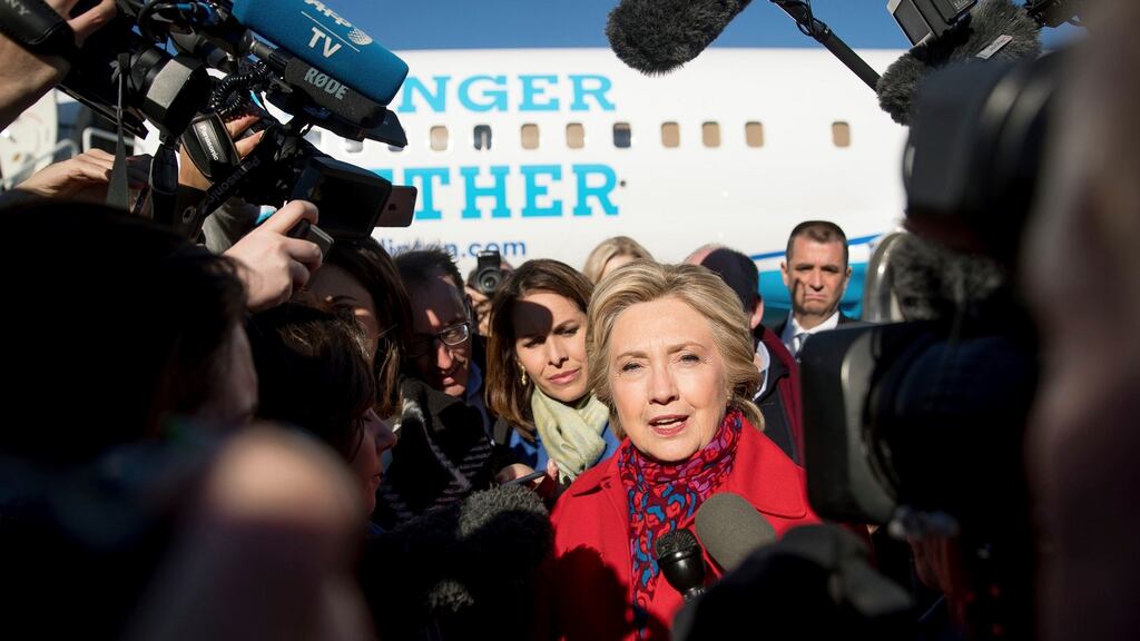 Democratic presidential candidate Hillary Clinton: following the FBI announcement, at least three polls on Monday showed Clinton was in the lead over Republican Donald Trump, calming nerves about the economic uncertainties which a Trump presidency would bring. Photograph: Andrew Harnik/AP