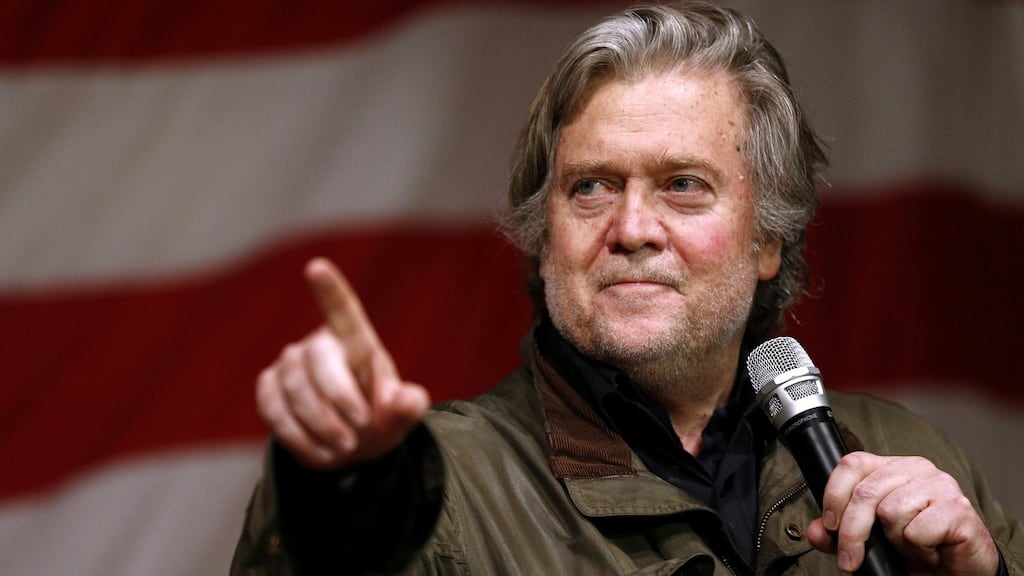 Former political adviser to Donald Trump, Steve Bannon, has been subpoenaed. Photograph: Jonathan Bachman/Reuters