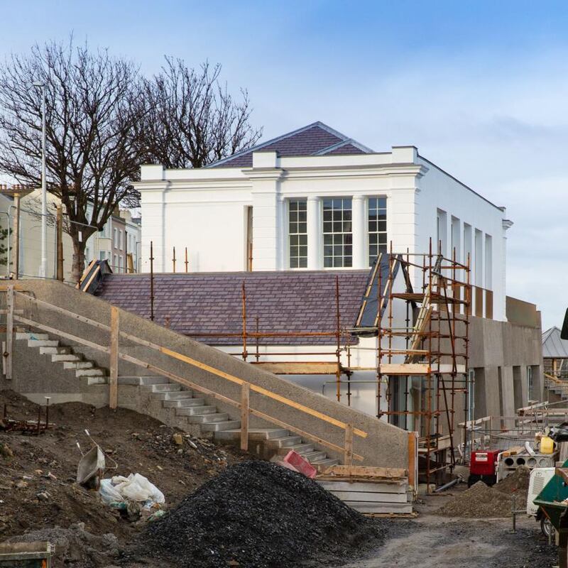 Scaffolding at Dún Laoghaire Baths. Photograph: Peter Cavanagh