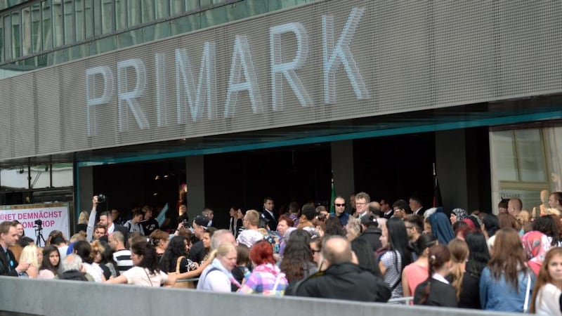 A large crowd gathers outside Berlin’s second Primark store ahead of the opening by Taoiseach  Enda Kenny this morning. Photograph: Britta Pederson/EPA