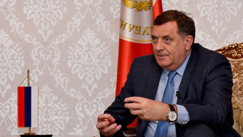 Bosnian Serb leader Milorad Dodik has refused to accept migrants in his region and called their arrival part of a conspiracy to boost the country’s Muslim population. Photograph: Elvis Barukcic/AFP/Getty Images