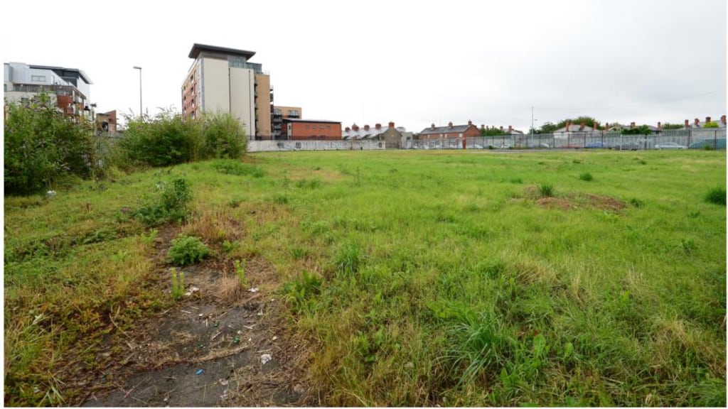 A vacant Dublin City Council site in the city that remains unused. Photograph: Bryan O’Brien