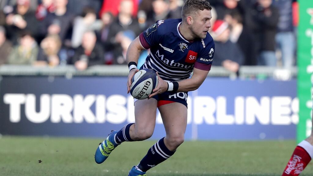 Ian Madigan in action for Bordeaux-Bègles: “He’s too talented a guy not to be snapped up by a club,” says Leinster backs coach Girvan Dempsey. Photograph: Morgan Treacy/Inpho.