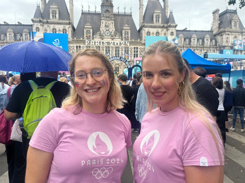 Double act: Anna Muller and Louisa Schmidt, from Germany.