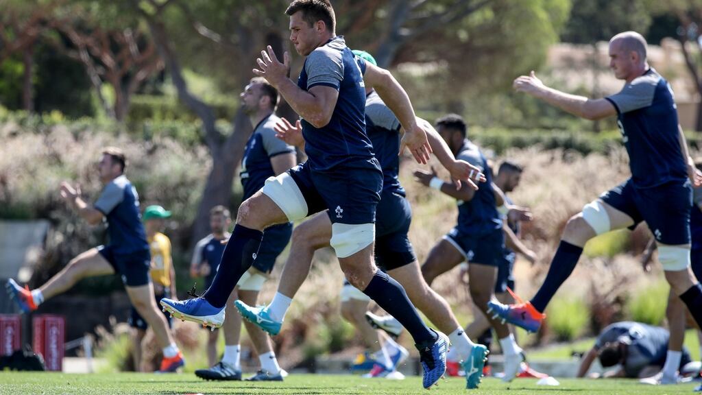 CJ Stander taking part in the Ireland squad session at the The Campus, Faro. Photograph: Dan Sheridan/Inpho