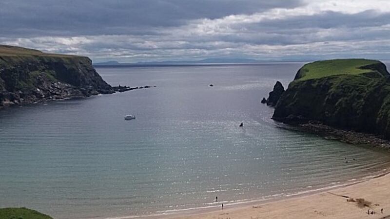 ‘In the distance the ocean sang as it did when Colmcille stood on the beach and turned his back on Ireland, just so he could contemplate those lovely waves.’ Photograph: Google Maps
