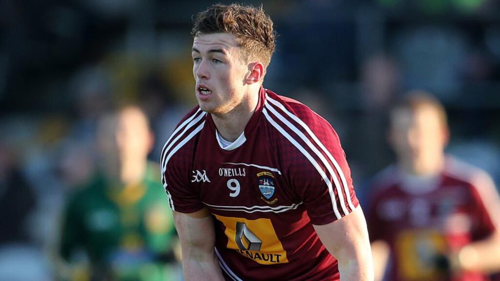 Westmeath captain Ger Egan led his team to a convincing win over Laois in their Division 2 clash. Photograph: Cathal Noonan/Inpho