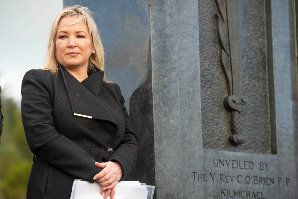 Michelle O’Neill said she was working towards building a society not of orange and green, but a rainbow of colours'. Photograph: Michael Mac Sweeney/Provision