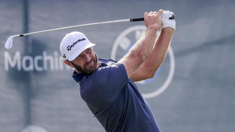 Dustin Johnson has a share of the lead at Olympia Fields. Photograph: Tannen Maury/EPA