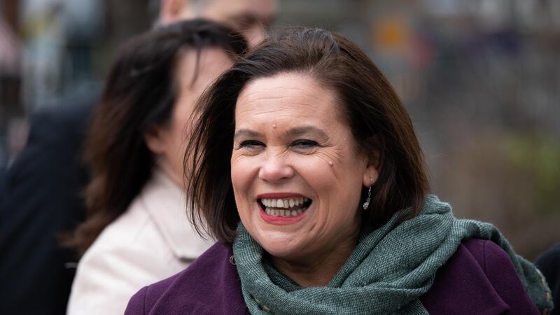 Mary Lou McDonald arriving for the first Dáil centenary commemoration. Photograph: Tom Honan