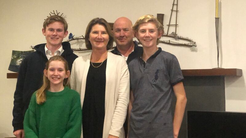 Co Cork native Dr Diarmuid McCoy with his family. The family have lived in Geelong since 2004