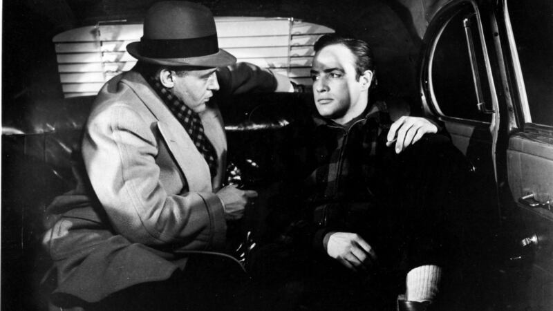 Marlon Brando as Terry Malloy along with actor Rod Steiger the 1954’s On The Waterfront. Photograph: Turner Classic Movies/Reuters