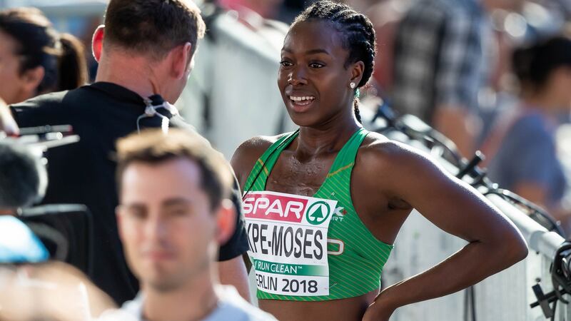 Ireland’s Gina Akpe-Moses at the European Athletics Championships in Berlin in 2018. Photograph: Morgan Treacy/Inpho