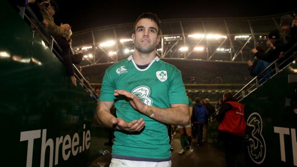 Ireland’s Conor Murray heads down the tunnel of the Aviva Stadium after the game against France. Photograph: Dan Sheridan/Inpho