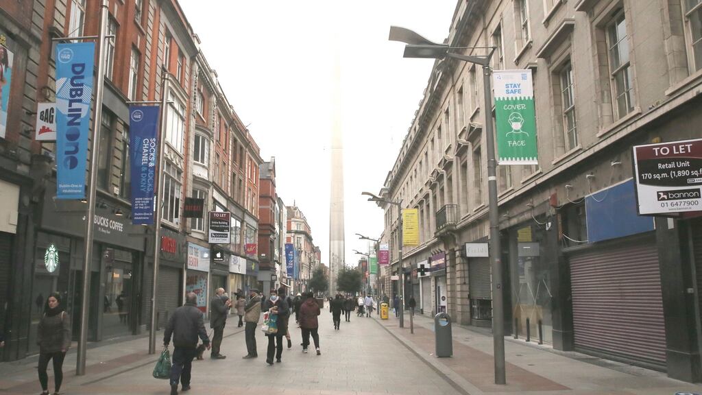 Covid restrictions have led to muted retail sales across Europe, with Irish sales among the weakest. Photograph: Collins