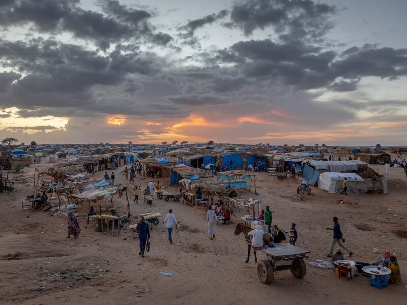 Some of the nearly 200,000 people who have squeezed into a single refugee camp in Adre, Chad. Photograph: Ivor Prickett/New York Times