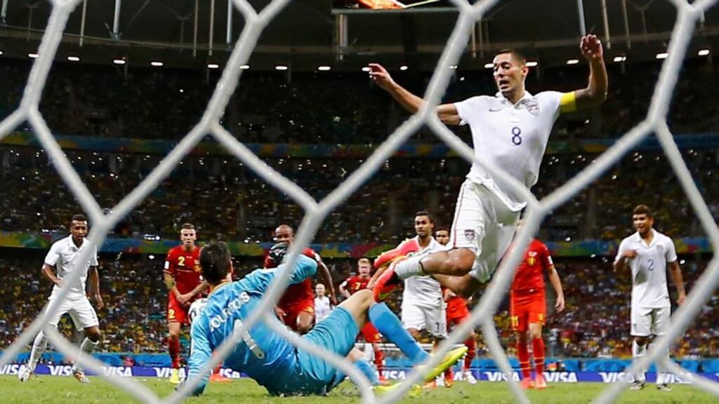USA captain Clint Dempsey: journey from a trailer park in Nacogdoches, east Texas, to captaining the USA in Brazil almost veered off course because of money. Photographer: Marcos Brindicci/Reuters
